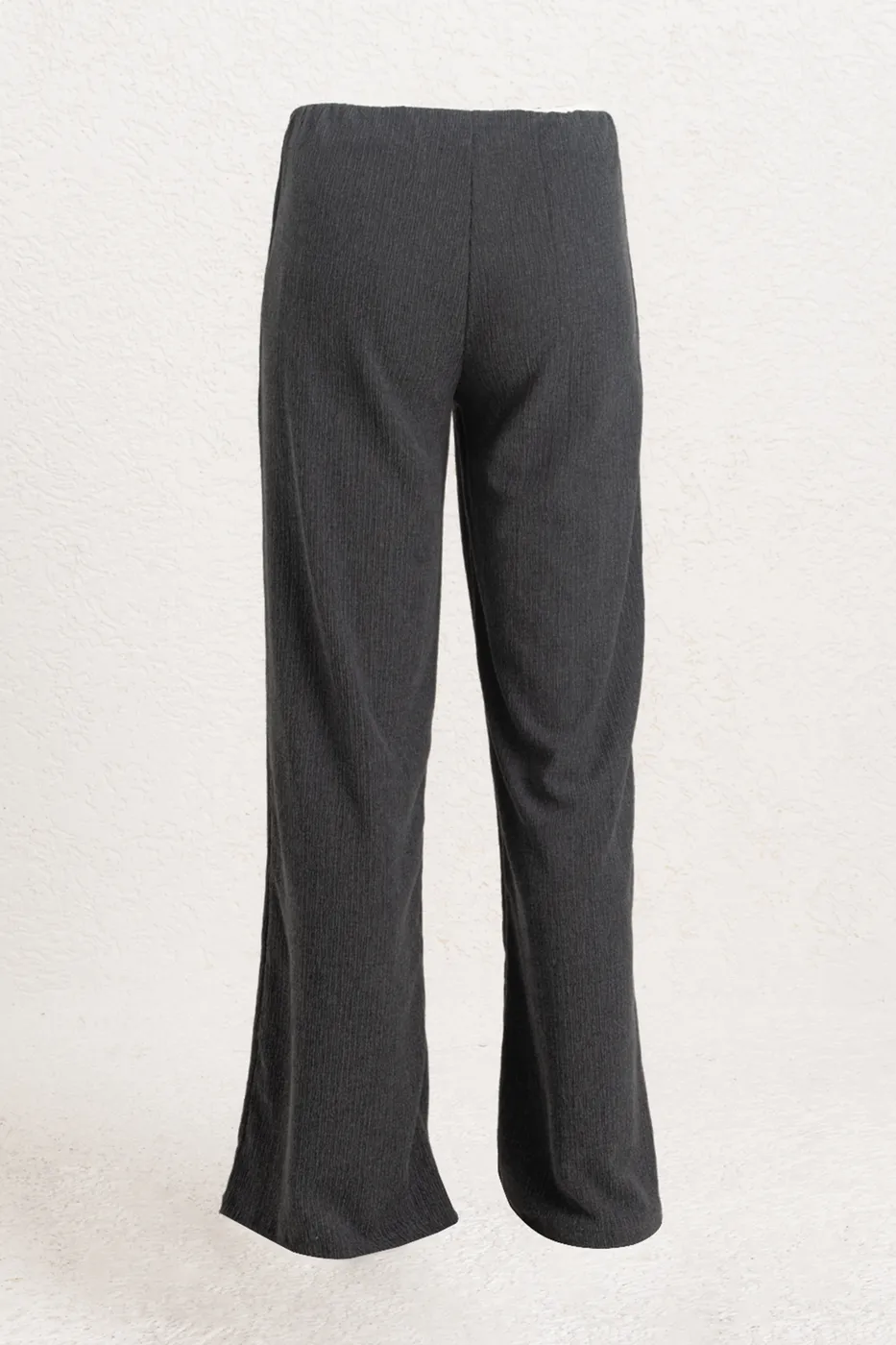 Bayan Antrasit Dokulu Düz Kesim Pantolon