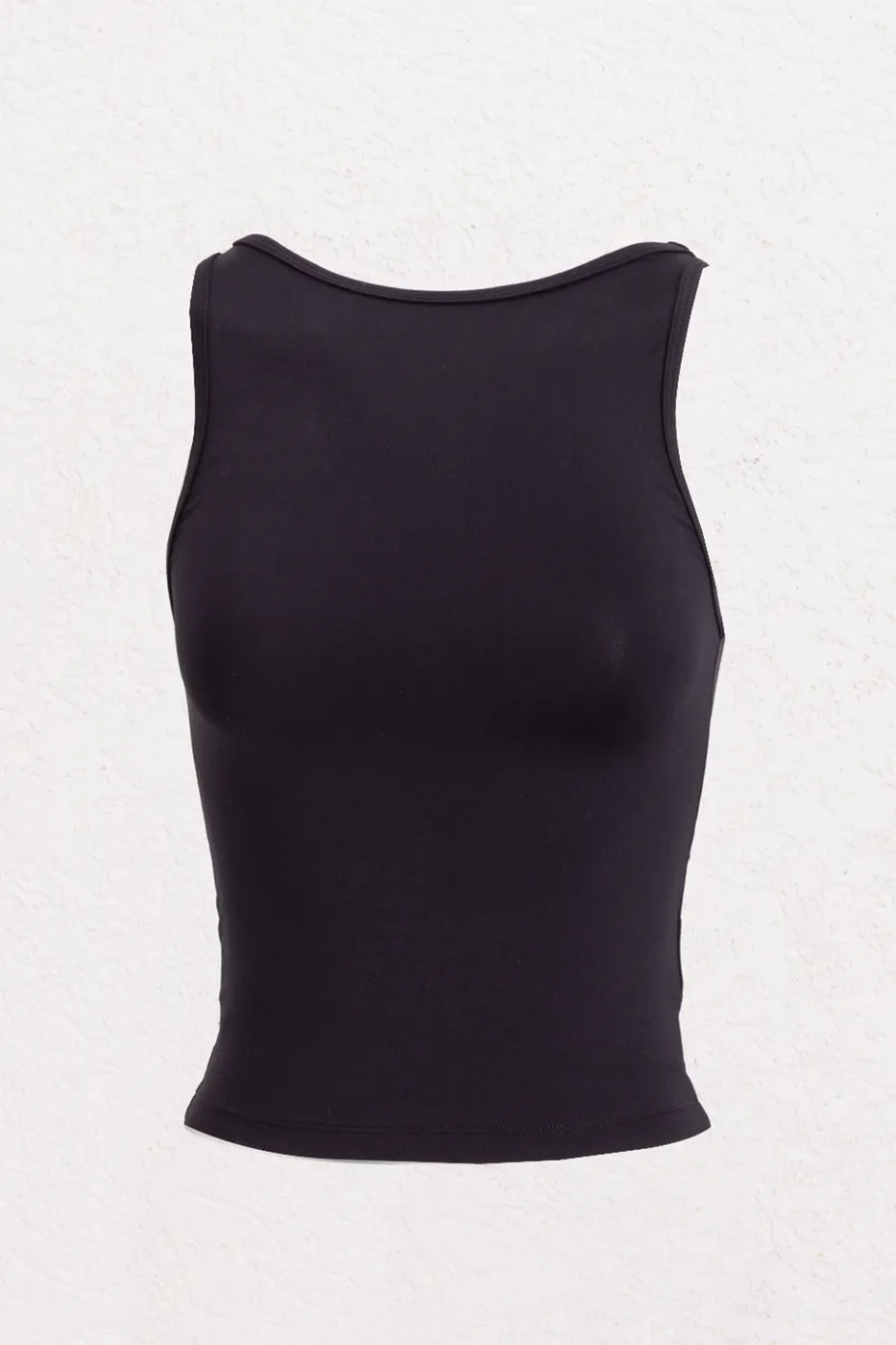 Bayan Siyah Kayık Yaka Detaylı Yumuşak Dokulu Top