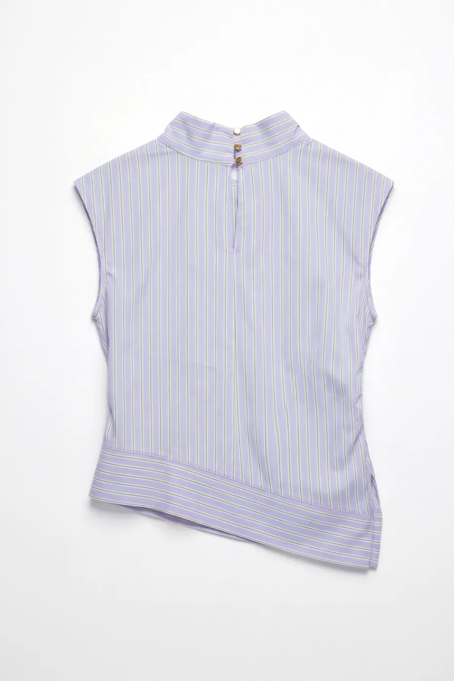 Bayan Lila Asimetrik Poplin Bluz