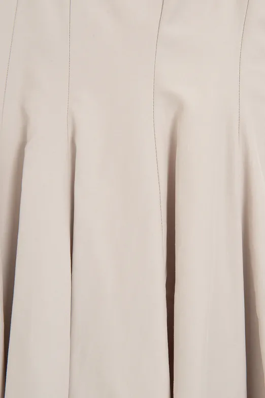 Bayan Bej Askılı Poplin Mini Elbise - BSL