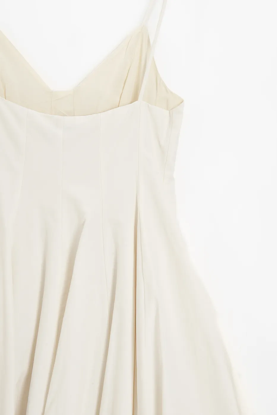 Bayan Ekru Askılı Poplin Mini Elbise