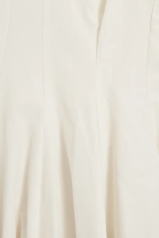 Bayan Ekru Askılı Poplin Mini Elbise - BSL