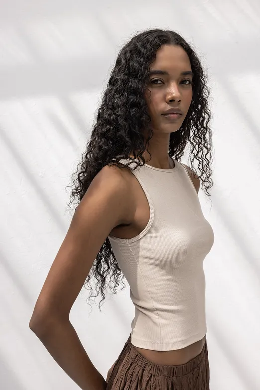 Bayan Bej Fitilli Kolsuz Top - BSL