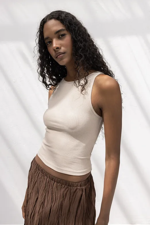 Bayan Bej Fitilli Kolsuz Top - BSL