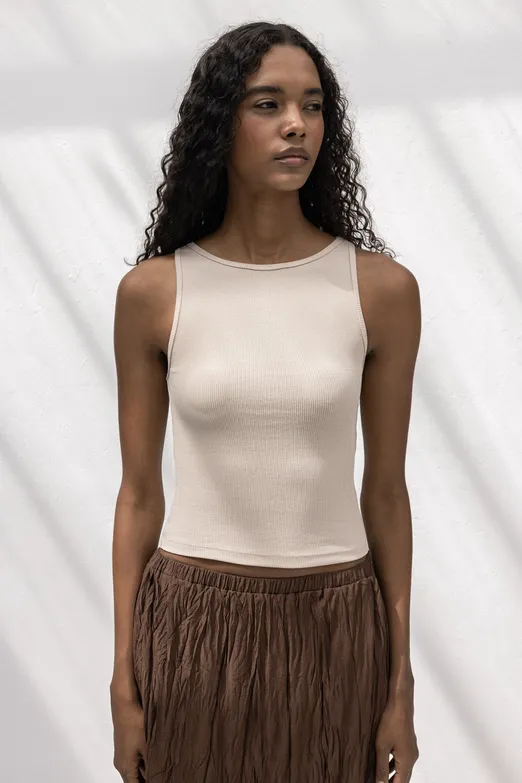 Bayan Bej Fitilli Kolsuz Top - BSL