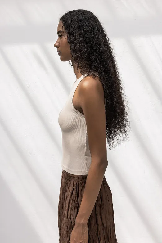 Bayan Bej Fitilli Kolsuz Top - BSL