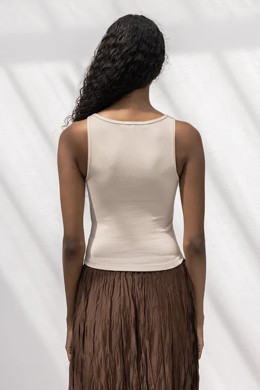 Bayan Bej Fitilli Kolsuz Top - BSL