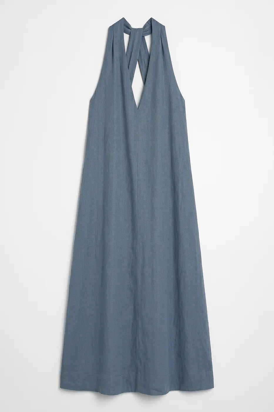 Bayan Mavi Oversize Midi Elbise