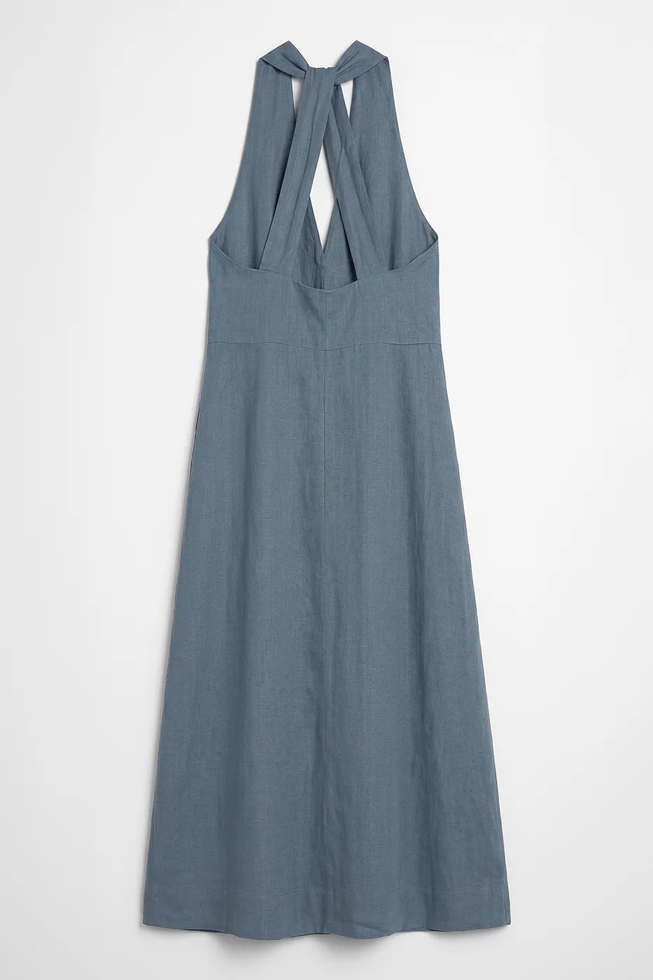 Bayan Mavi Oversize Midi Elbise
