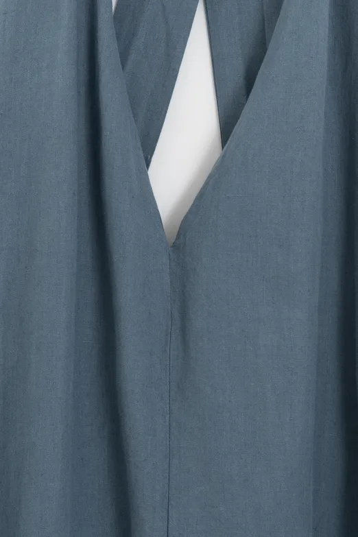 Bayan Mavi Oversize Midi Elbise - BSL