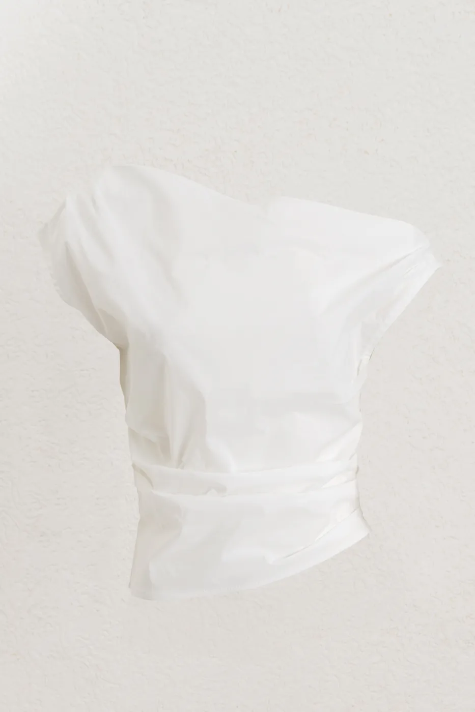 Bayan Beyaz Düşük Omuz Detaylı Bluz