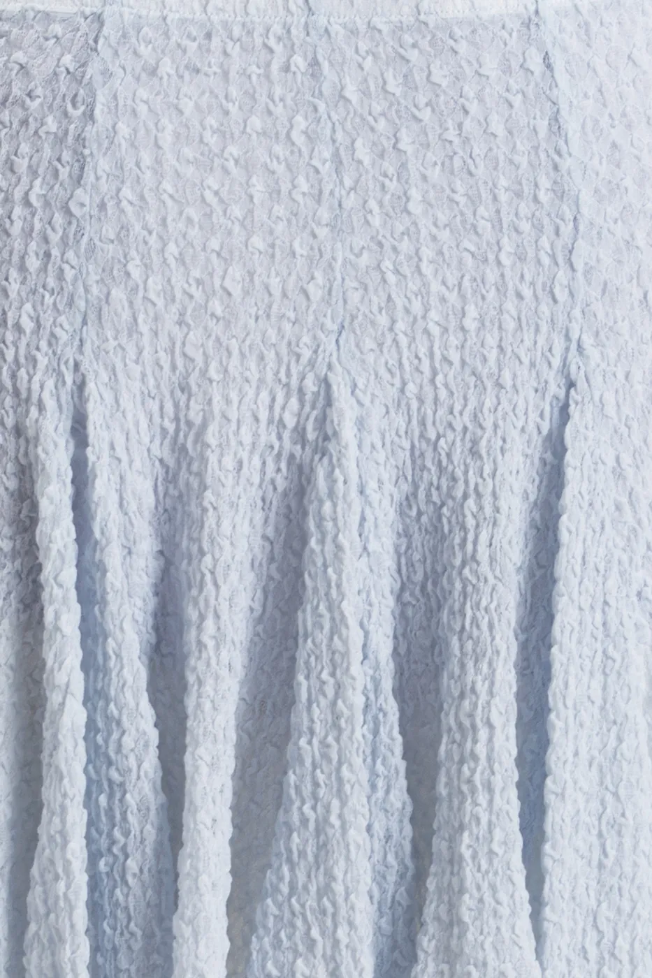 Bayan Mavi Volanlı Dantel Mini Şort Etek