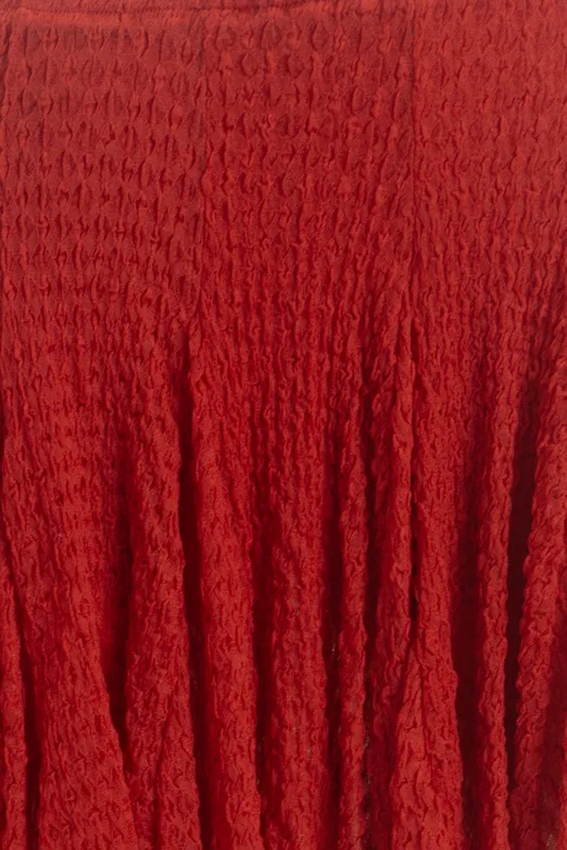 Bayan Kırmızı Volanlı Dantel Mini Şort Etek - BSL