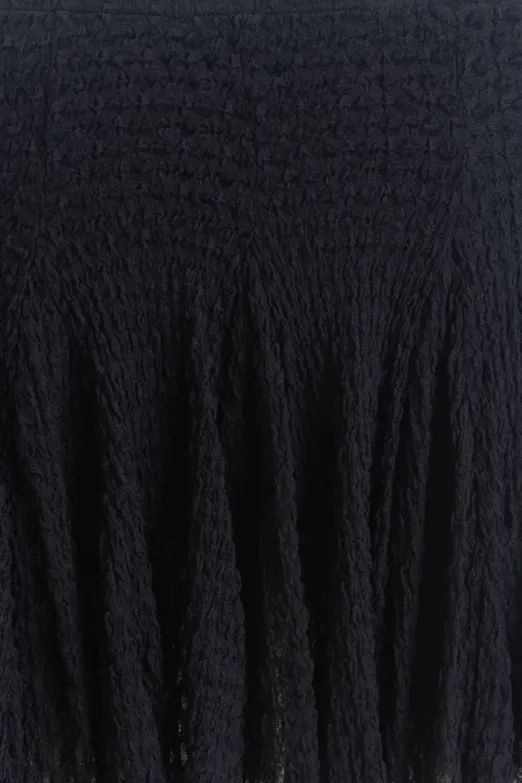 Bayan Lacivert Volanlı Dantel Mini Şort Etek - BSL