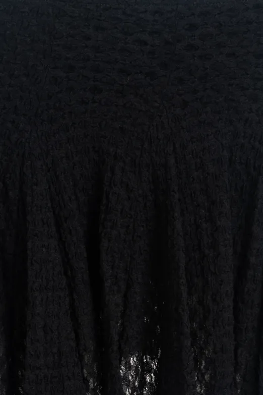 Bayan Siyah Volanlı Dantel Mini Şort Etek - BSL