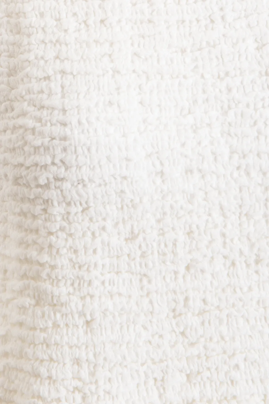 Bayan Beyaz Kolsuz Rahat Kalıp Dokulu Bluz