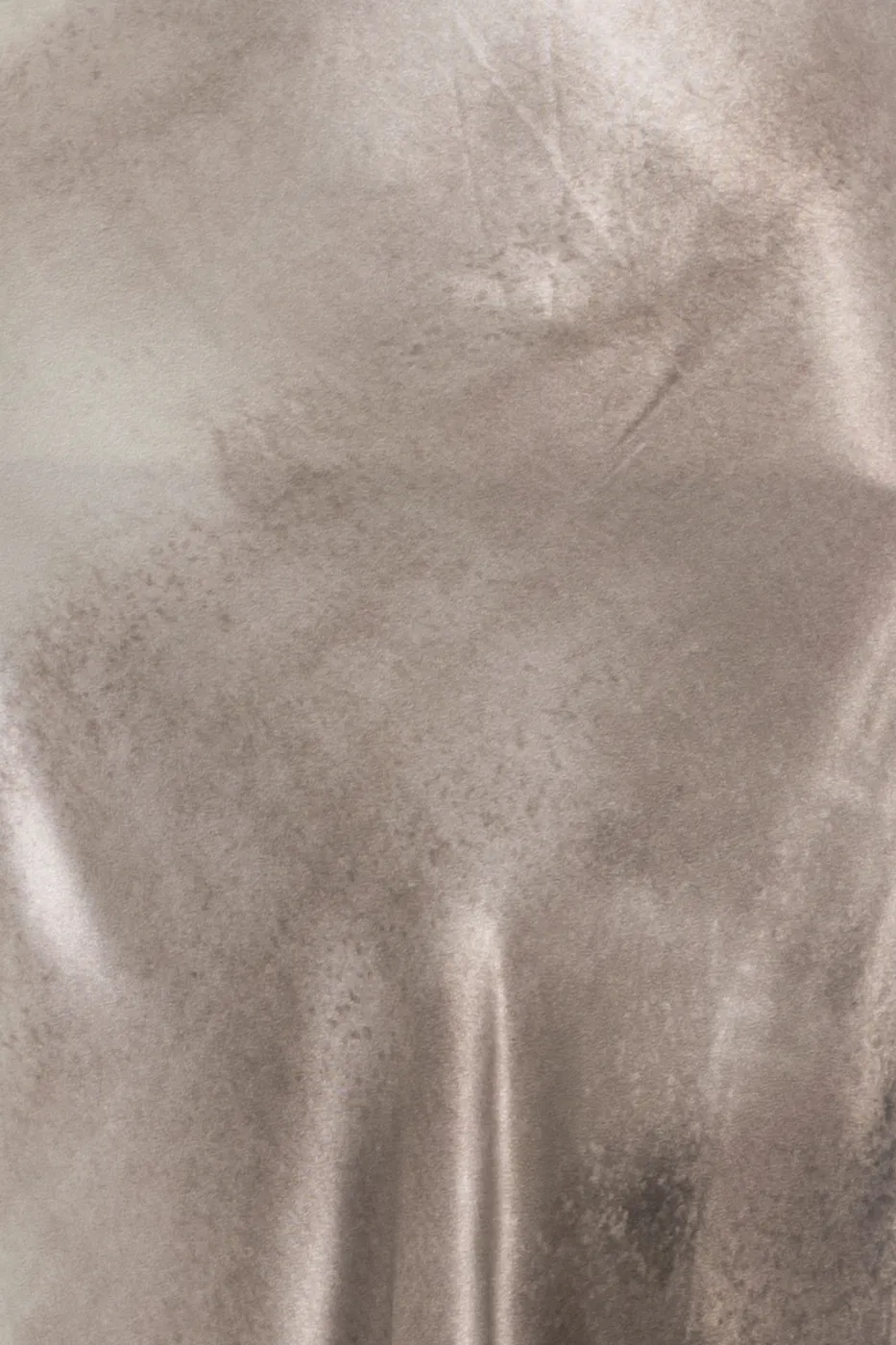 Bayan Bej Degaje Yakalı Saten Midi Elbise