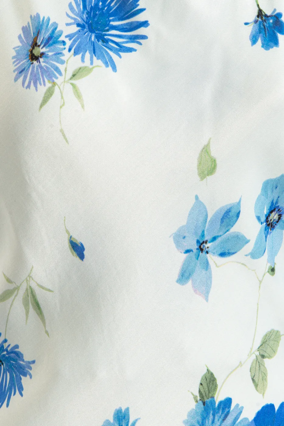 Bayan Mavi Degaje Yakalı Saten Midi Elbise