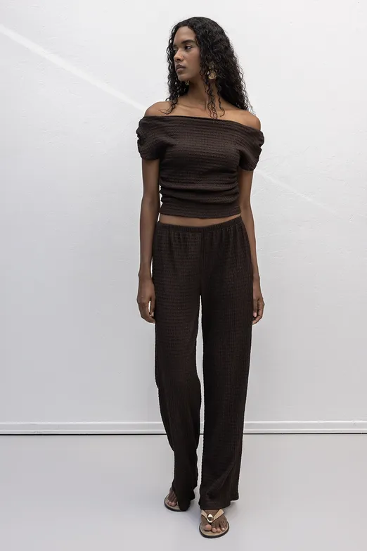 Bayan Kahverengi Dokulu Pantolon - BSL