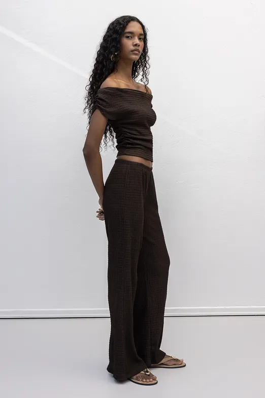 Bayan Kahverengi Dokulu Pantolon - BSL