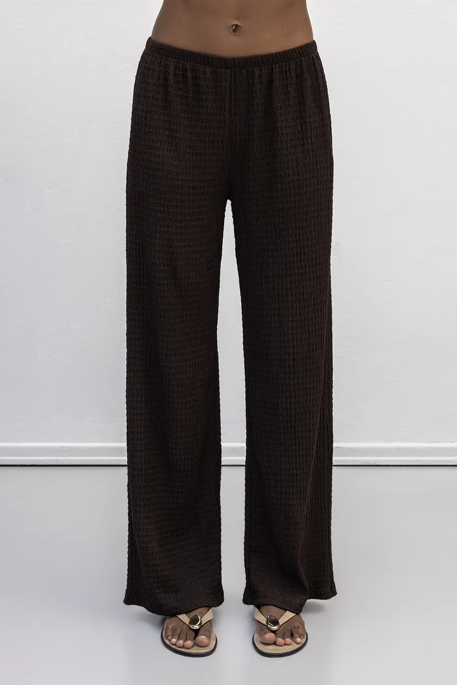 Bayan Kahverengi Dokulu Pantolon