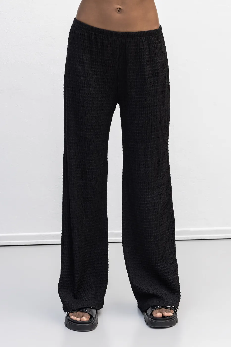 Bayan Siyah Dokulu Pantolon