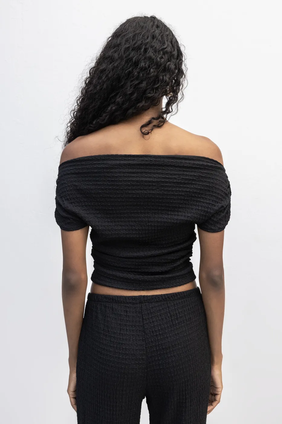 Bayan Siyah Dokulu Carmen Yaka Bluz