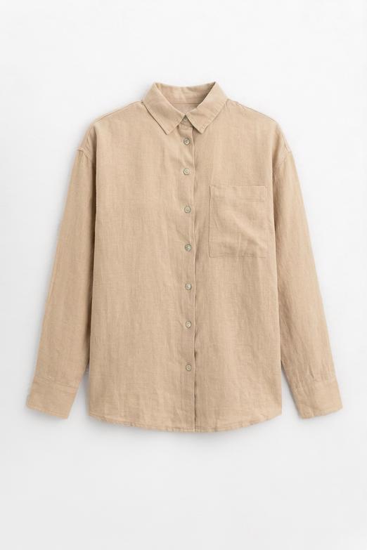 Bayan  %100 Keten Oversize Gömlek