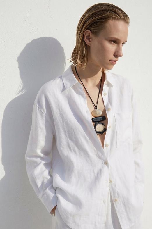 Bayan  %100 Keten Oversize Gömlek