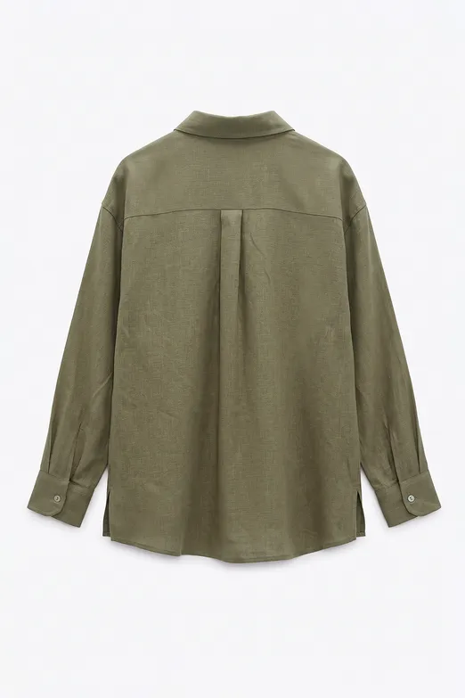 Bayan Haki %100 Keten Oversize Gömlek - BSL