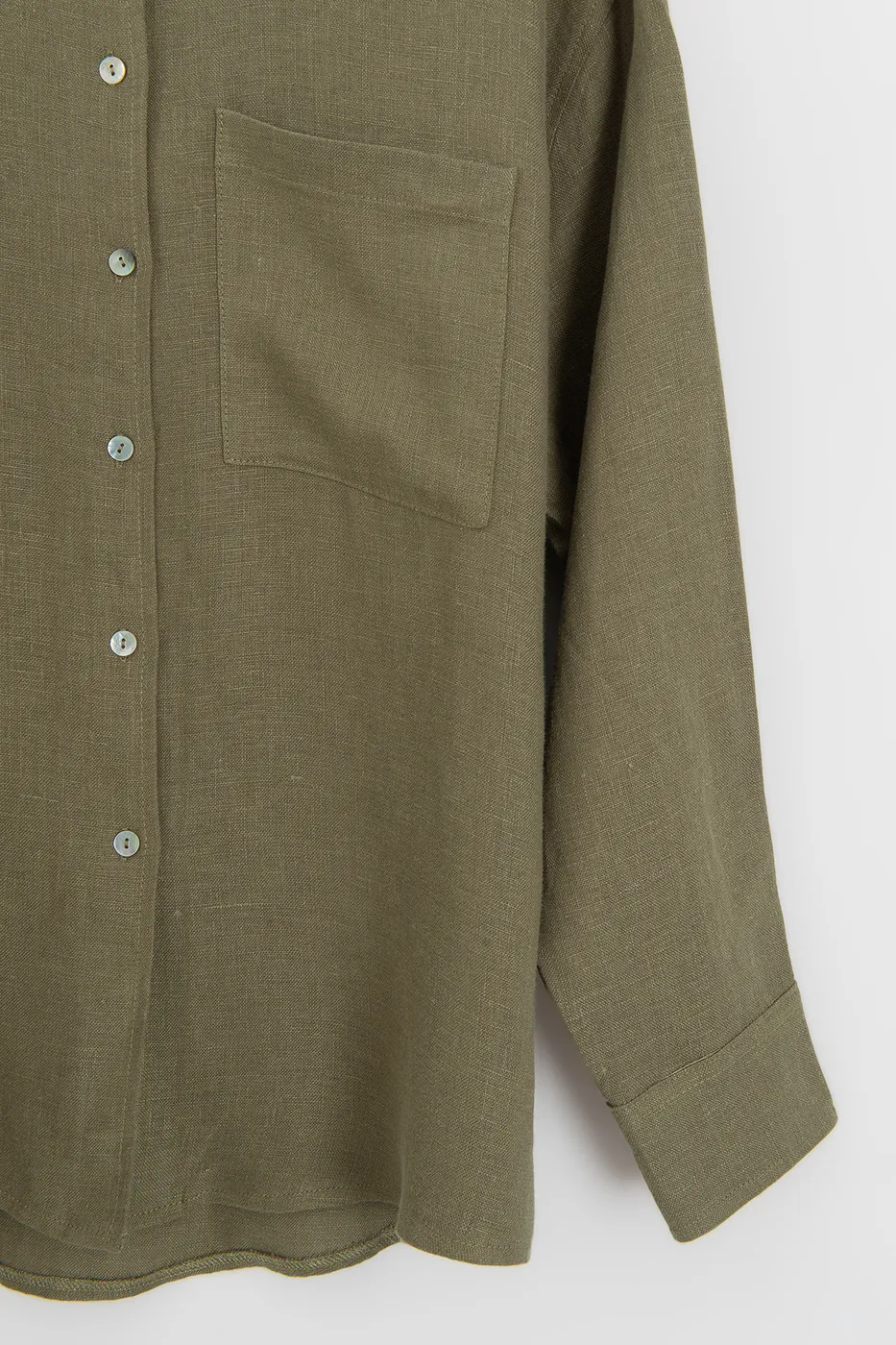 Bayan Haki %100 Keten Oversize Gömlek