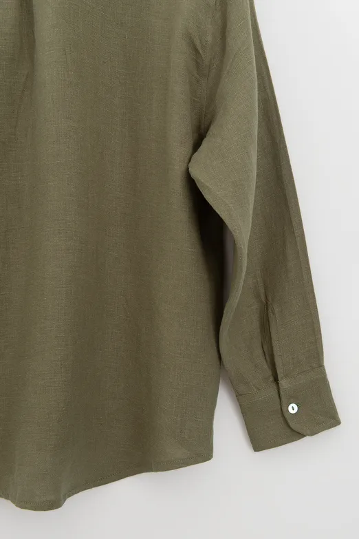 Bayan Haki %100 Keten Oversize Gömlek - BSL