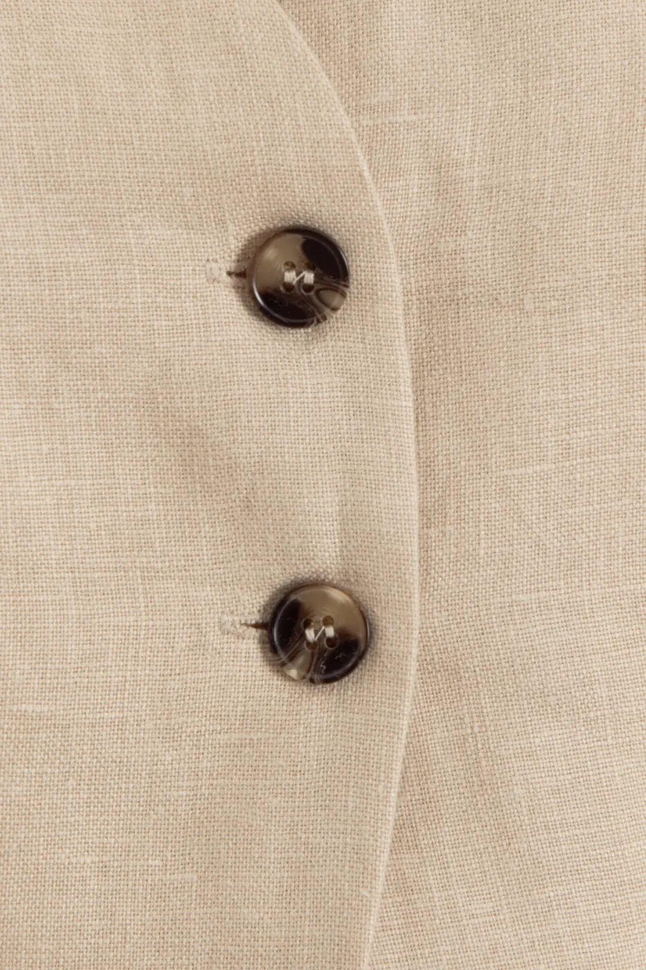 Bayan Bej %100 Keten Yelek