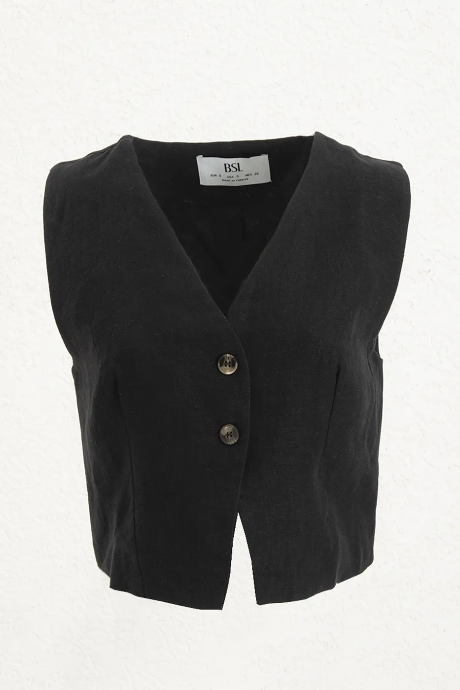 Bayan Siyah %100 Keten Yelek