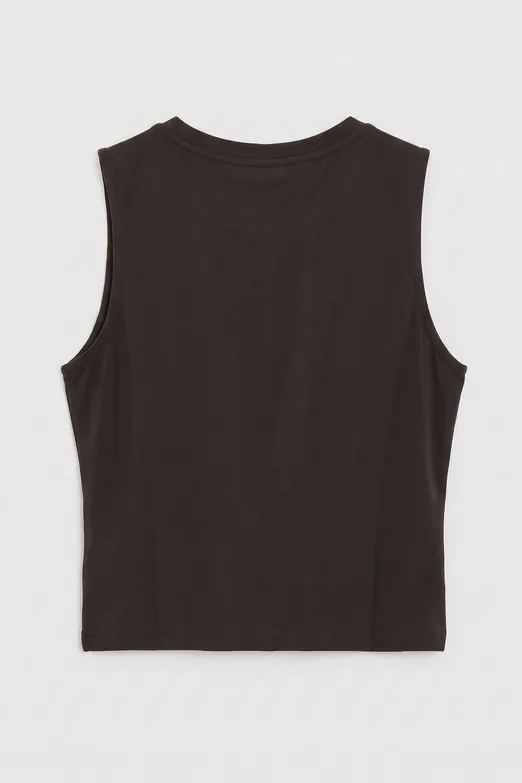 Bayan Kahverengi Burgulu Crop Top - BSL