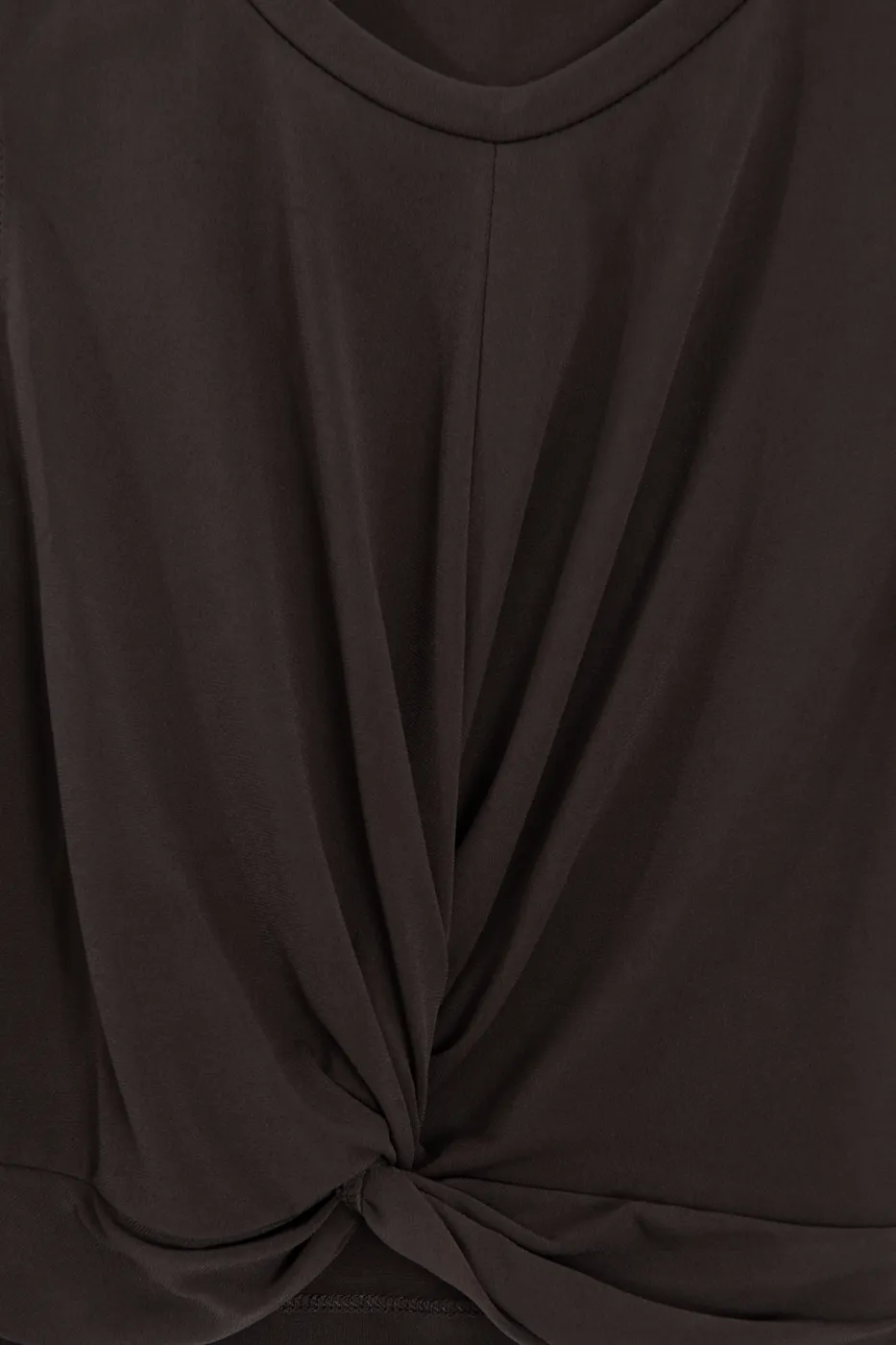 Bayan Kahverengi Burgulu Crop Top