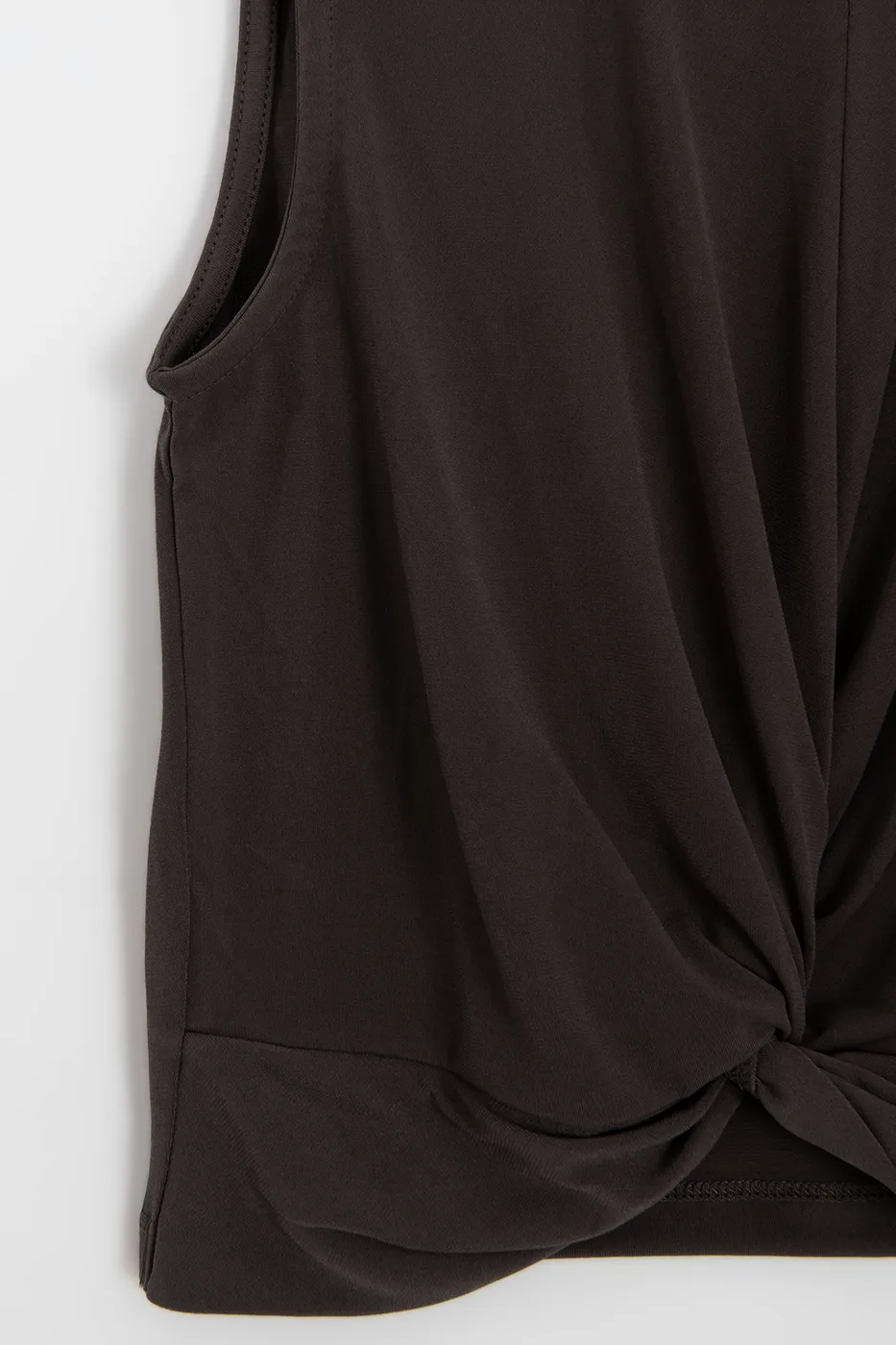 Bayan Kahverengi Burgulu Crop Top