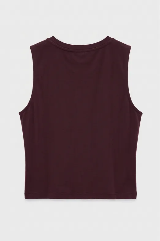 Bayan Bordo Burgulu Crop Top - BSL