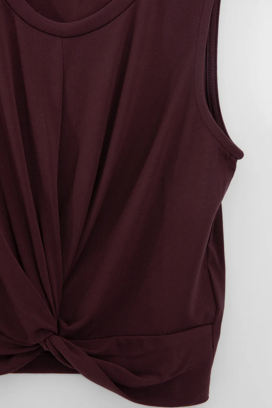 Bayan Bordo Burgulu Crop Top