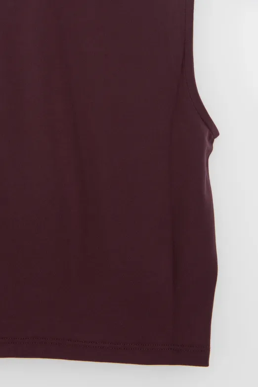 Bayan Bordo Burgulu Crop Top - BSL