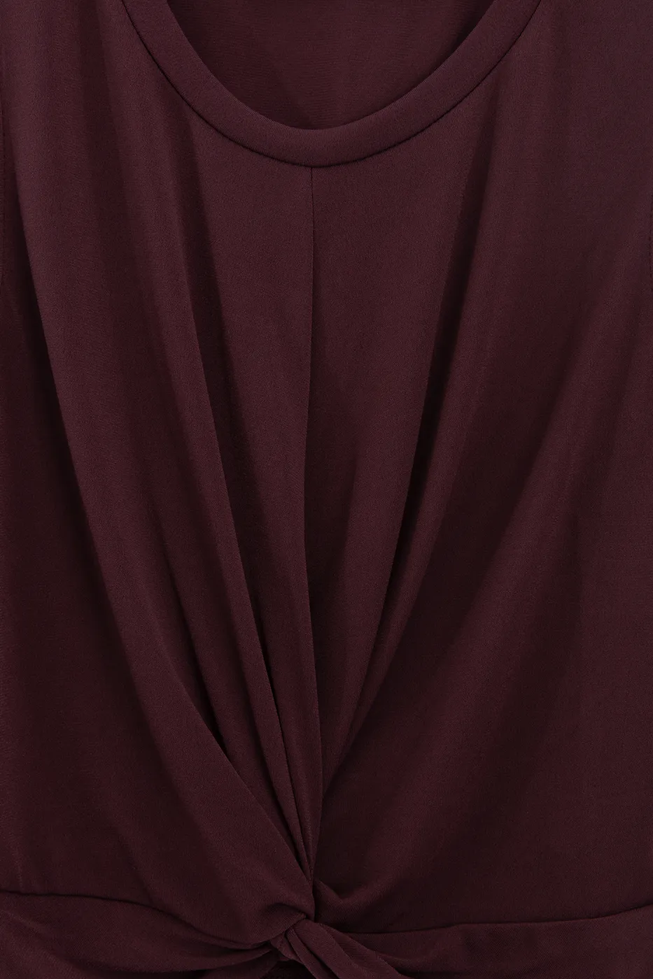 Bayan Bordo Burgulu Crop Top