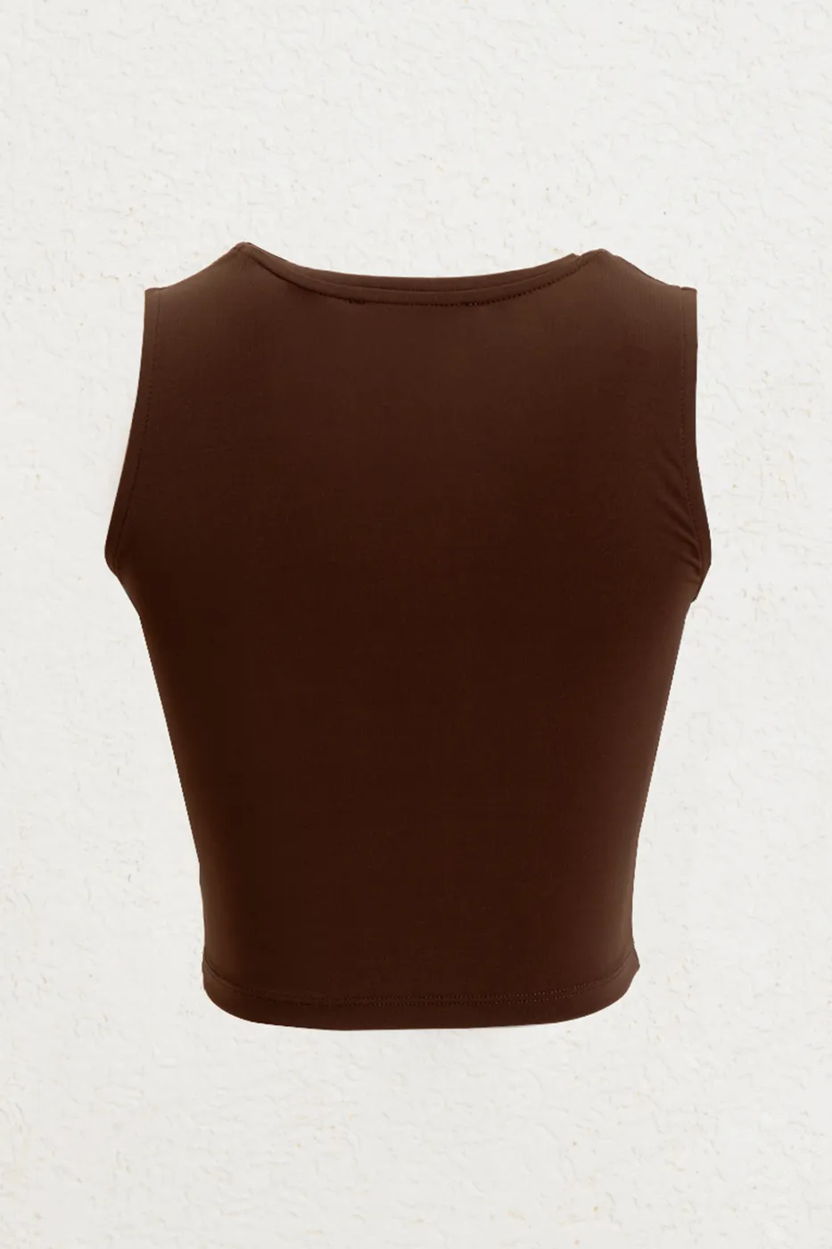 Bayan Kahverengi Burgulu Crop Top