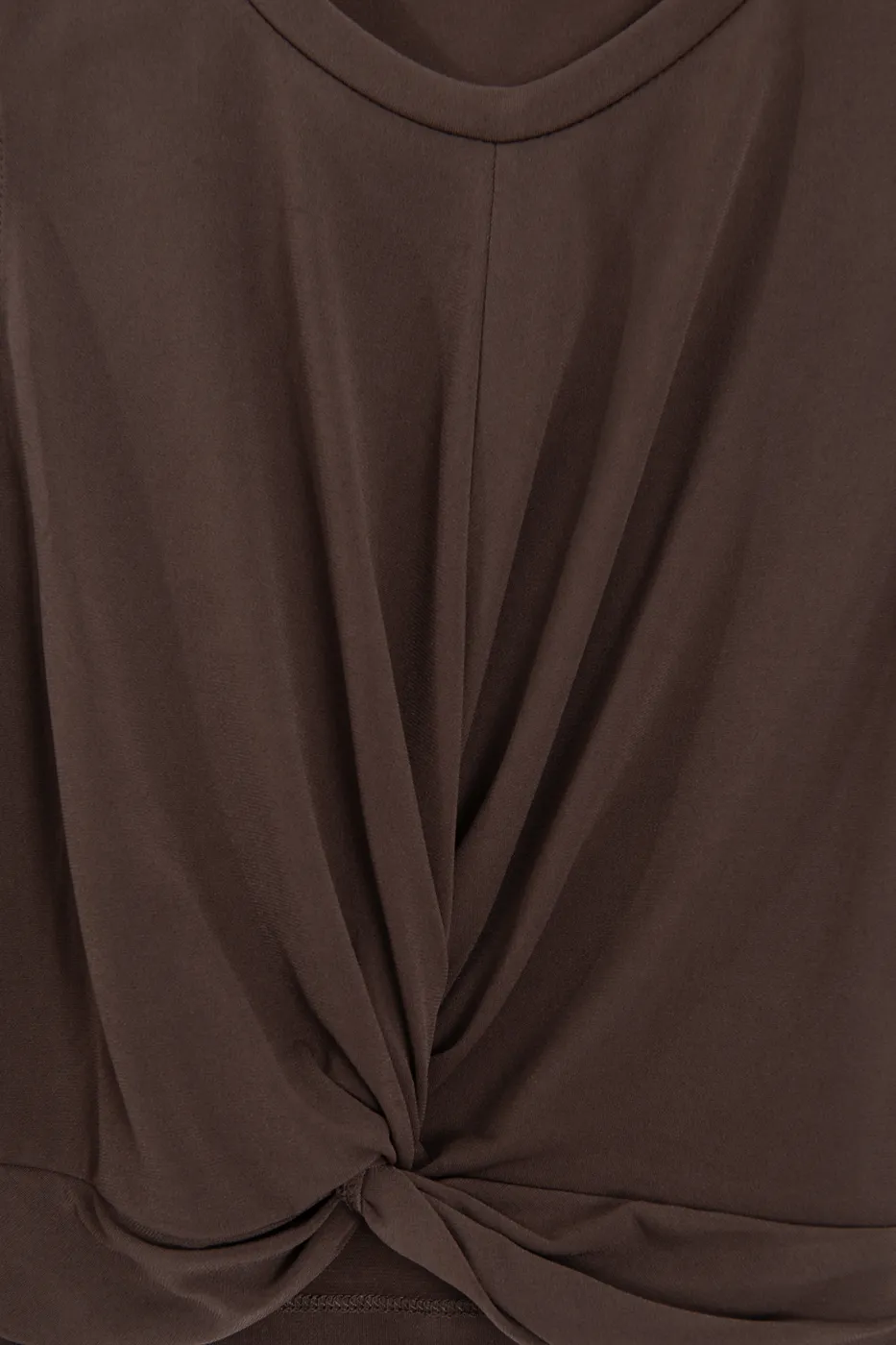 Bayan Kahverengi Burgulu Crop Top