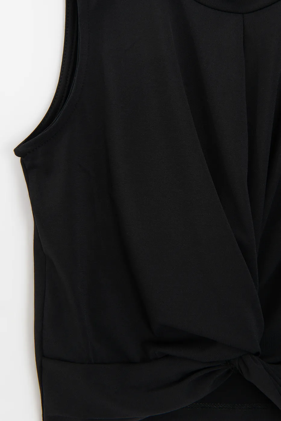 Bayan Siyah Burgulu Crop Top