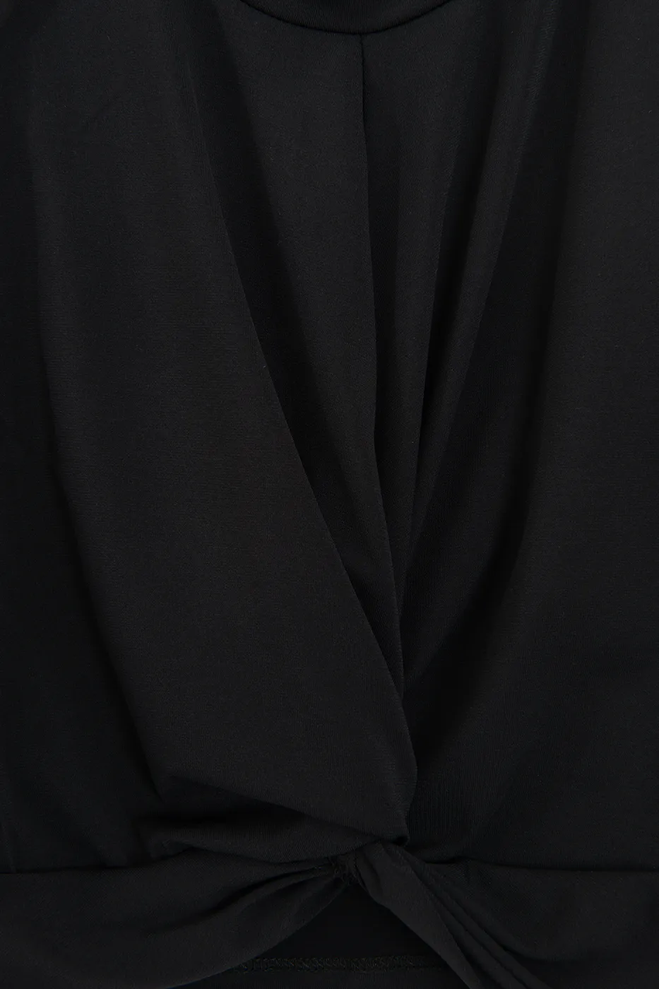 Bayan Siyah Burgulu Crop Top