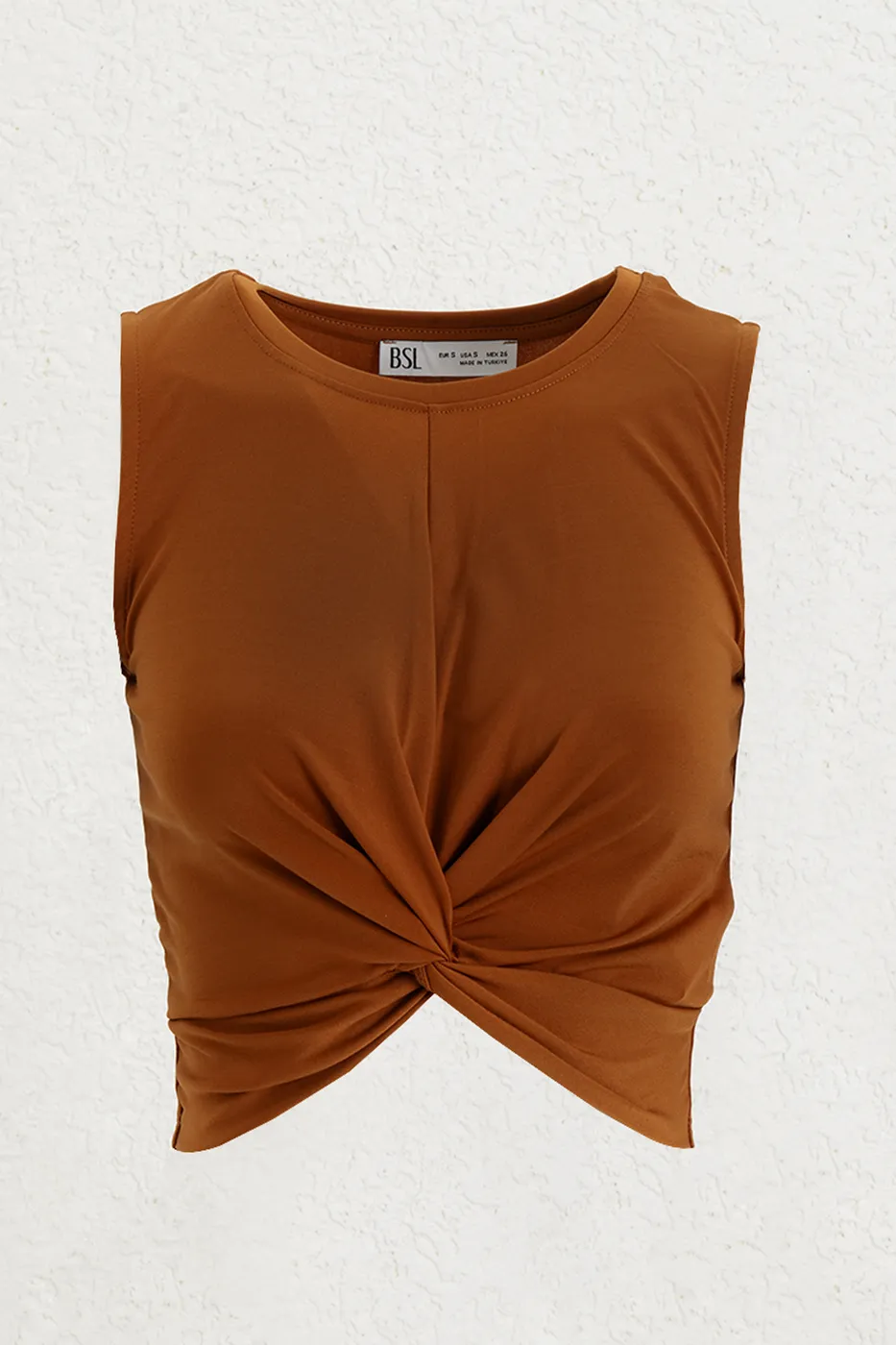 Bayan Tarçın Burgulu Crop Top