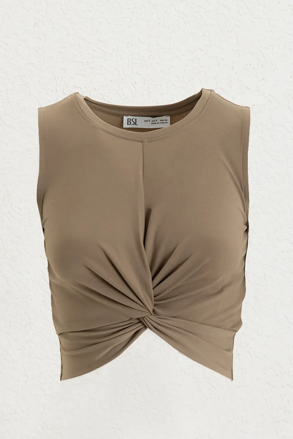 Bayan Vizon Burgulu Crop Top