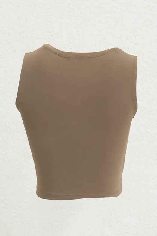 Bayan Vizon Burgulu Crop Top - BSL