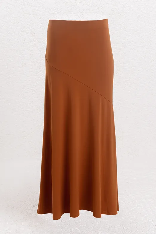 Bayan Tarçın Volanlı Midi Etek - BSL