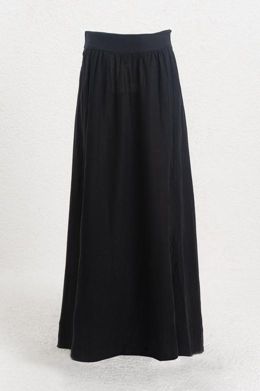 Bayan  %100 Keten Midi Etek